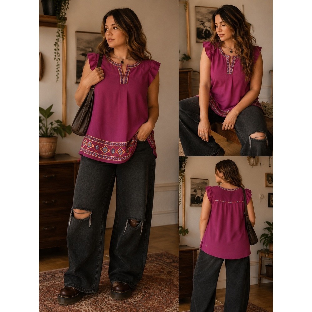 Women's Short Sleeve Top Size Large